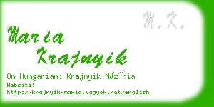 maria krajnyik business card